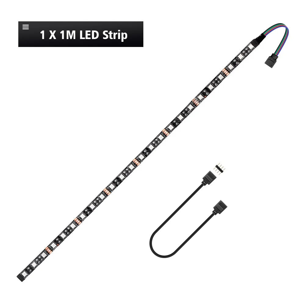 Led Strip Light For 12V 4PIN RGB Header (+12V,G,R,B) Led Strip 5050 On For PC Computer Case Decor , RGB Header Motherboard Strip