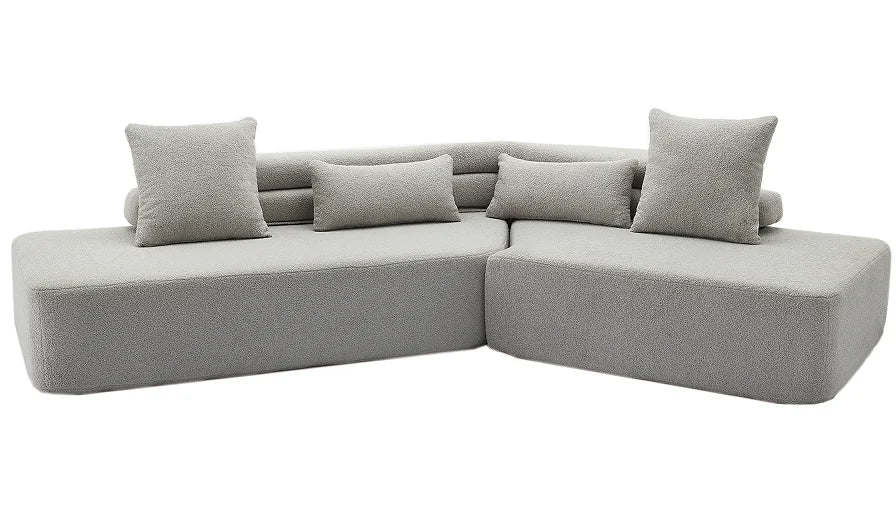 Modern Convertible 4-Seater Modular Sofa Set Apartment & Hotel Use No Assembly Required Boucle Teddy Fabric Upholstered
