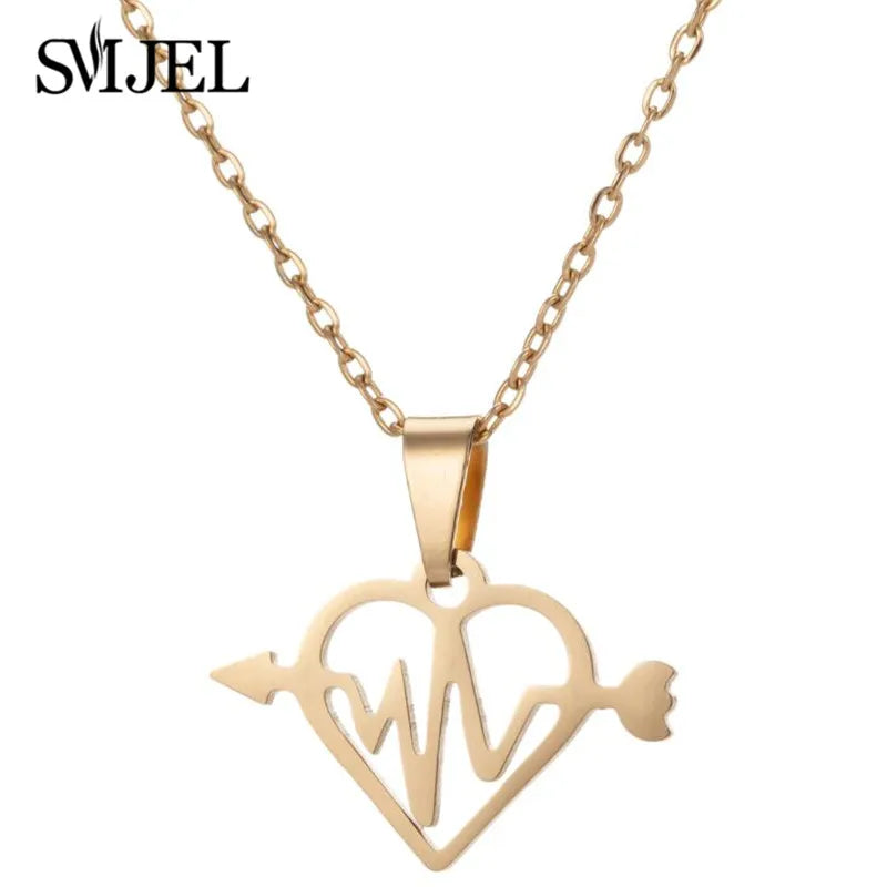 Simple Long Necklace with Arrow Pendant Necklace Jewelry Chain Hip Hop Punk Rock Christmas Gift For Men Women