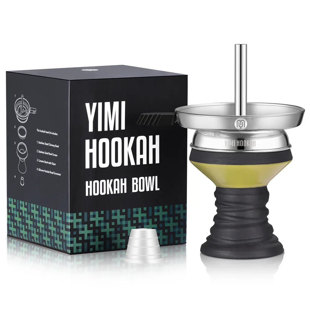 Yimi Hookah Premium Stone Shisha Head With Charcoal Holder Pipe Screen Shisha Bowl Chicha Accessories
