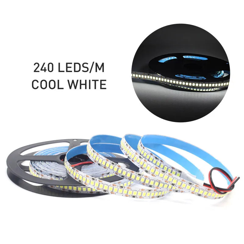 LED Strip Light 12V DC SMD 2835 120LEDs/M 1M 2M 3M 4M 5M Tira LED Stripe Tape Warm White 240LEDs/M Flexible Indoor Home Lighting