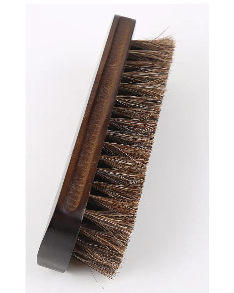 Real Horse Hair Shoe Brush Polish Natural Horsehair Leather Soft Polishing Tool Bootpolish Cleaning Brush For Suede Nubuck Boot