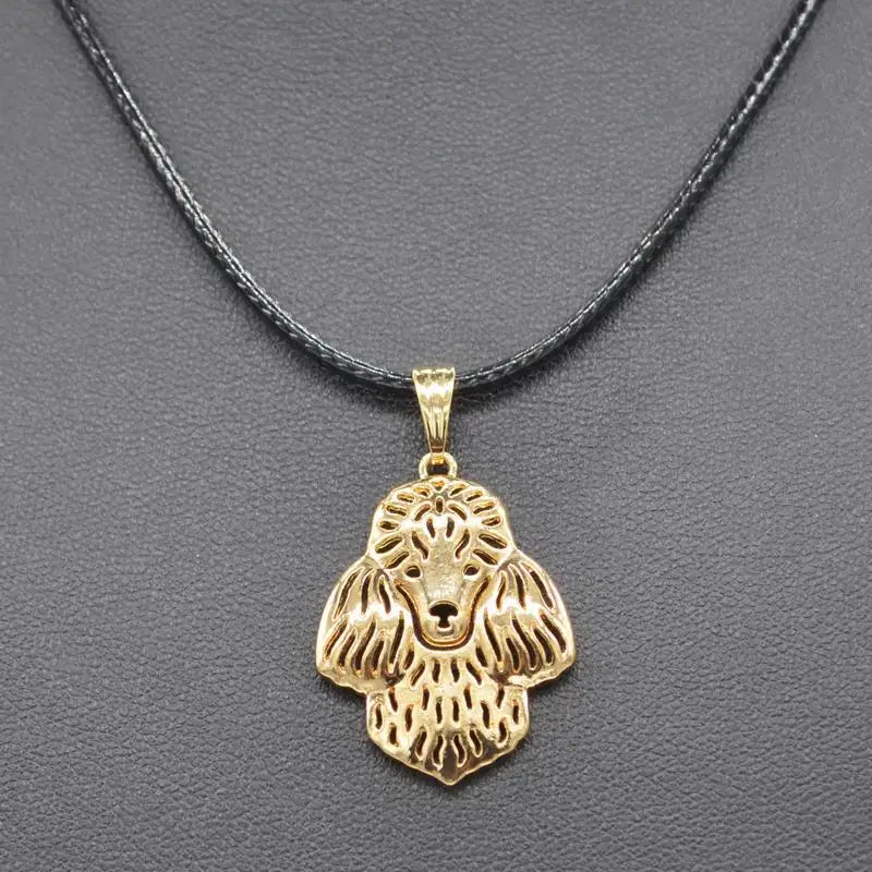 Black Rope Chain Women's Alloy Pet Poodle Dog Necklace