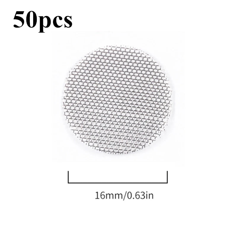 50pcs Smoking Tobacco Metal Filters Pipe Screen Gauze Thickened Multifunctional Hookah Water Pipe Stainless Steel Net Wholesale