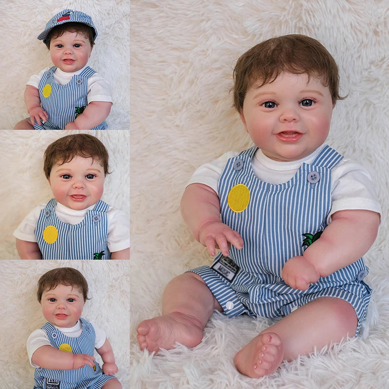 50CM Reborn Baby Doll Newborn Boy Baby Full Boy Silicone Lifelike Real Soft Touch High Quality Handmade Art Doll
