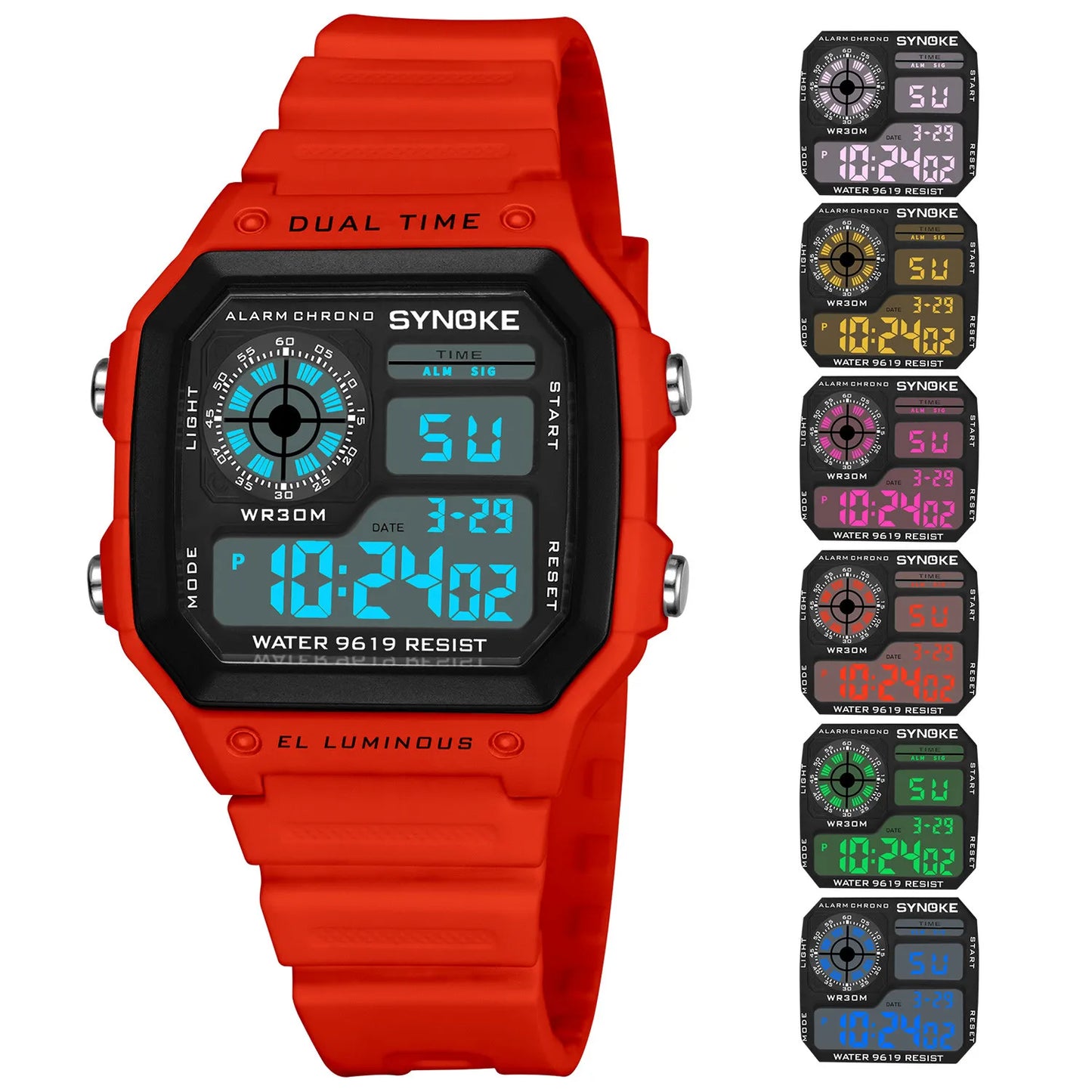 Digital Watches For Men Military Wristwatches Black Sports Watch Men Square LED Male Clock Relogio Masculino