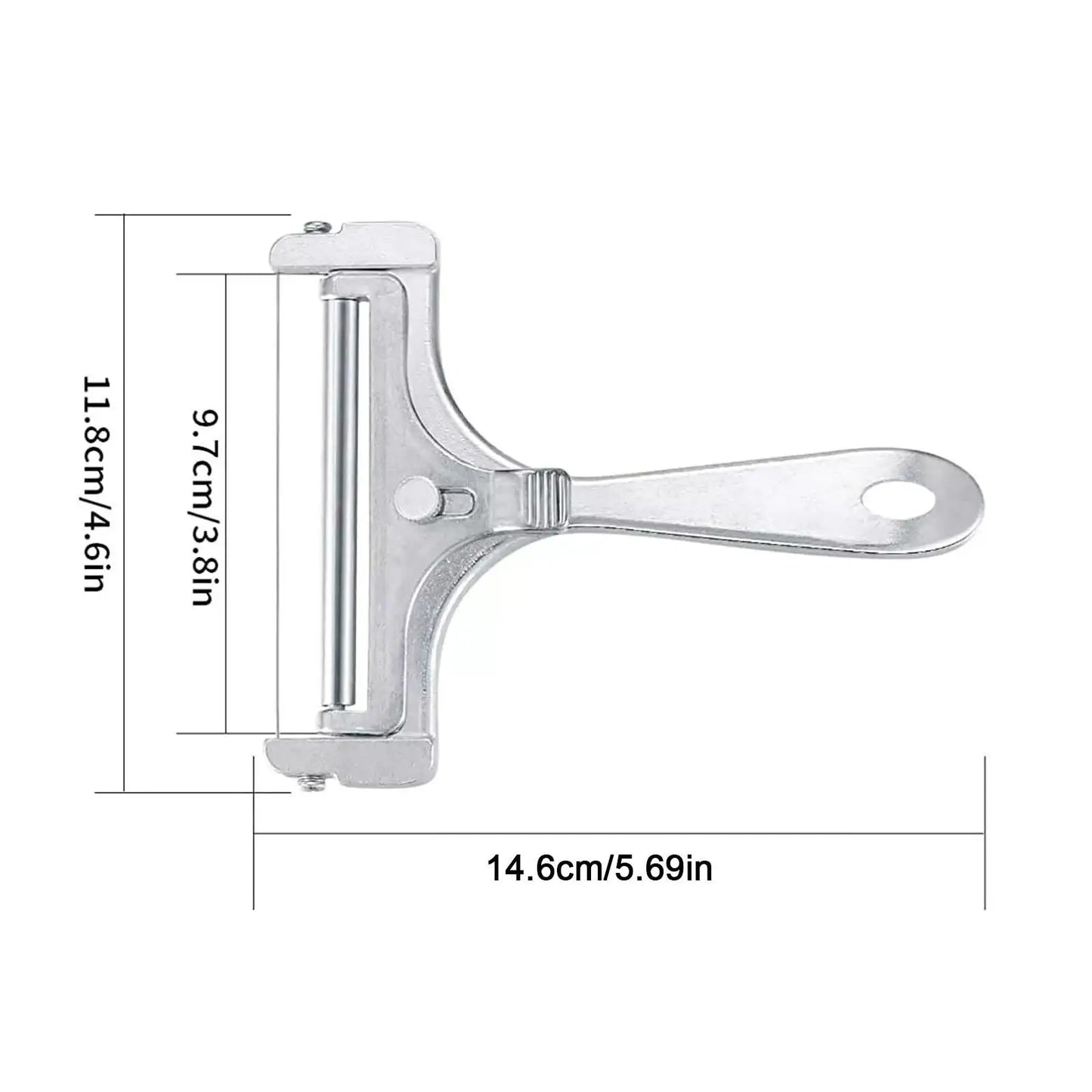 Cheese Cutter,manual Cheese Slicer with A Set of 4 Spare Wires, Stainless Steel, Casters, Adjustable Thickness