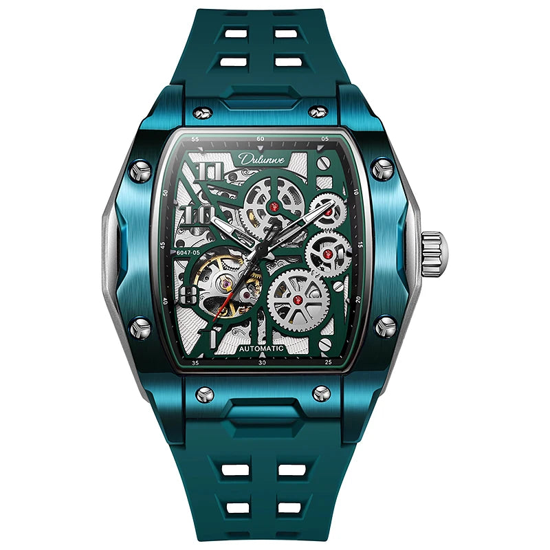 Watches For Men Original Automatic Mechanical Watch Skeleton Waterproof Luminous Men's Watch White Rubber Strap Reloj Hombre