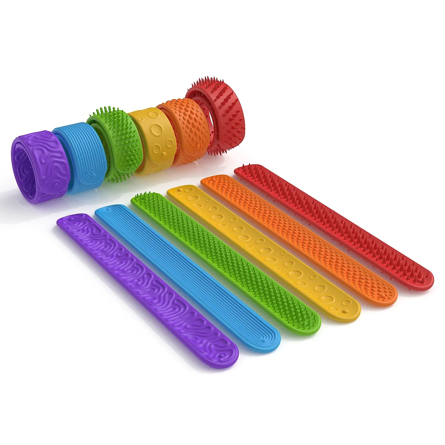 6PCS Fidget Toys Slap Bracelets Sensory Toys with Autism Textured Anxiety Relief Items for Adults Calm Down Classroom Toys