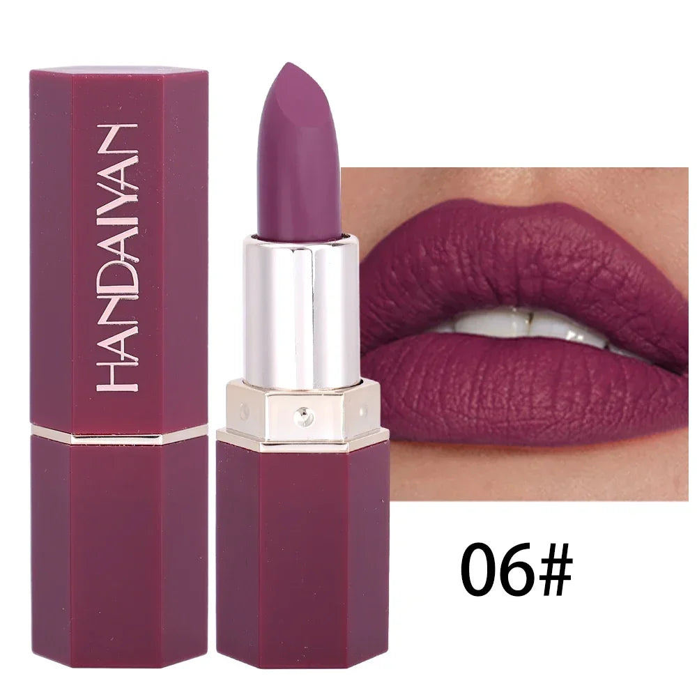 Long Lasting Velvet Matte Lipstick Waterproof Non-stick Cup Lip Sticks Sexy Nude Brown Red Pink Lipsticks Women Makeup Cosmetics