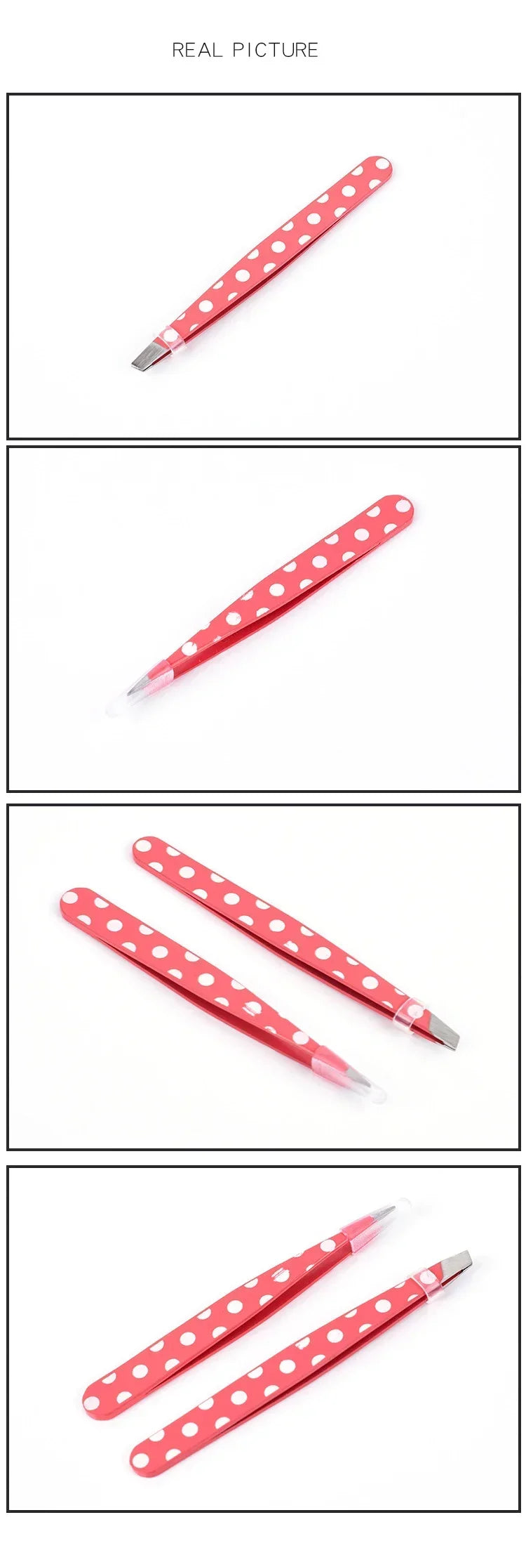 Mini Hair removal tweezers Stainless steel eyebrow Shaper Facial Hair remover Powder Point Flat tip Tilt face makeup Beauty tool