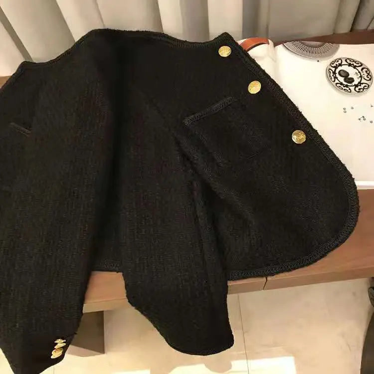 2025 New Early Spring Women's Tweed Suit Short Wool Coat Over Spring Autumn