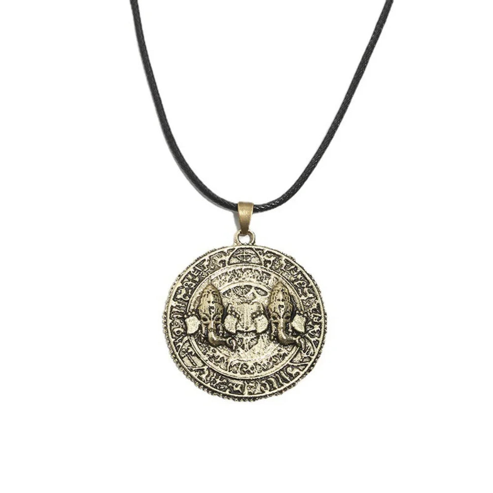 Movie Game Uncharted 4 Nathan Drake Necklace Cosplay Leather Chain Vintage Pendant Necklace Jewelry Gift For Men Boys Collar