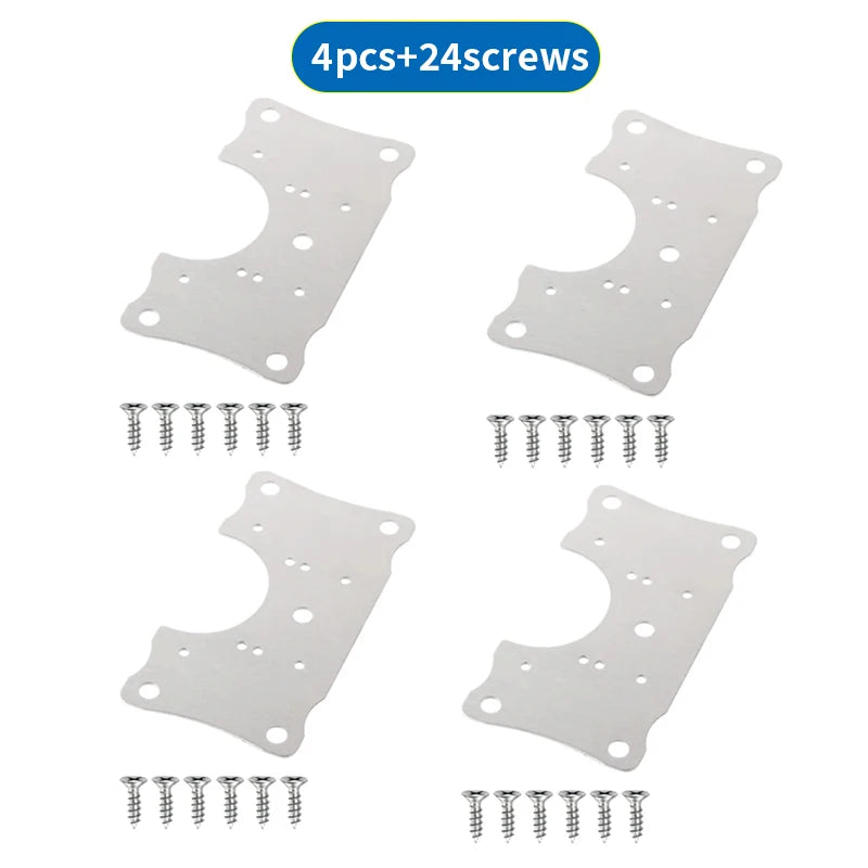 4/8pcs hinge repair parts fixing plate with screws, repair plate, installation gasket, used for cabinet and wardrobe doors