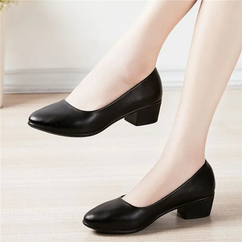 zapatos de mujer women cute round toe daily wear black footwear lady casual black comfort office career work shoes sapatos b411