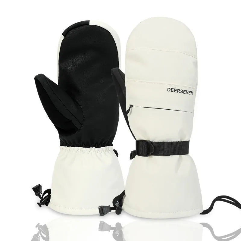 Winter Ski Mittens for Men Women Cold Weather- Warm Snowboard Mittens Gloves Waterproof Snow Sports Mitts Gloves