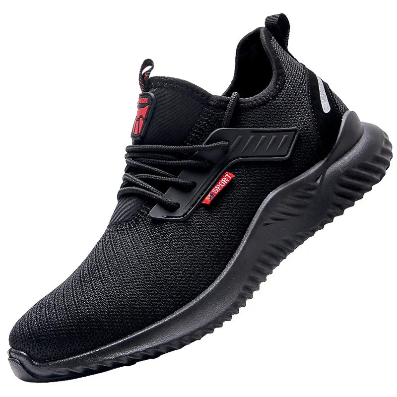 Rotating Button New Safety Shoes Men Anti-smash Anti-puncture Work Shoes Fashion Men Sport Shoes Security Protective Boots Men