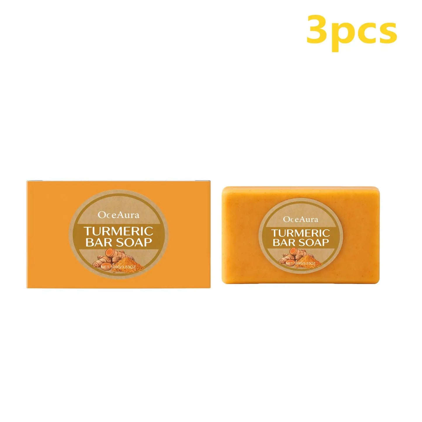 Turmeric Soap Bar Professional Skin Cleaning Oil Control Moisturizing Skin Brightening Smooth Body Care Shea Butter Shower Soap