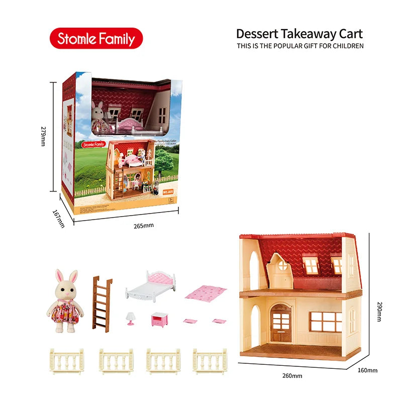 2026 New simulation furniture toys gift simulation room forest family small west house rabbit animal model home play toys
