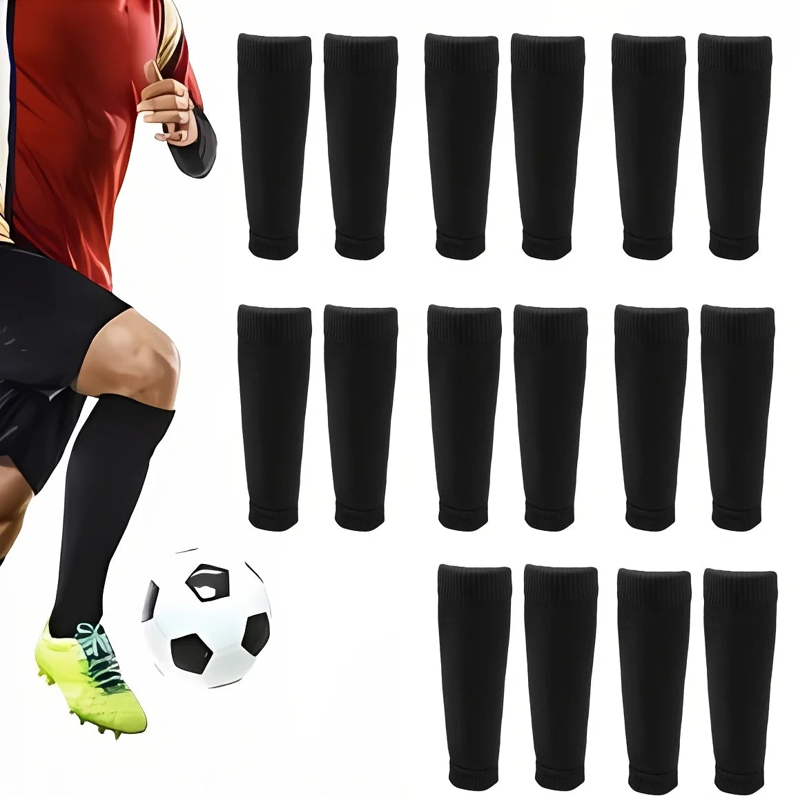 8 pairs of new outdoor men's and women's sports football socks for competition training, and durable pressure socks, calf socks.