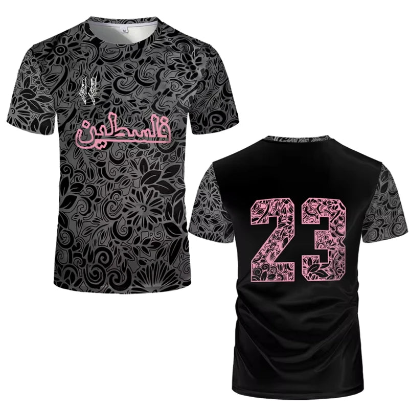 Palestine Football Jersey T Shirts Adult & Kids New Summer Digital Print Soccer Uniforms Casual Sports Palestinian Flag Gym Tops