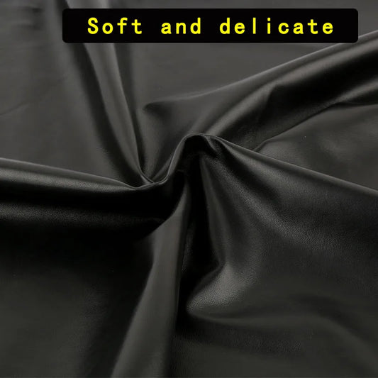0.6mm black top layer sheepskin, ultra-thin clothing, genuine leather fabric, leather clothing, leather repair, leather material