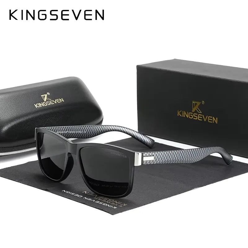 KINGSEVEN Polarized Lens Sun Glasses Women High Quality Retro Men Square Full Frame Decorative Glasses UV400 Goggles Eyewear