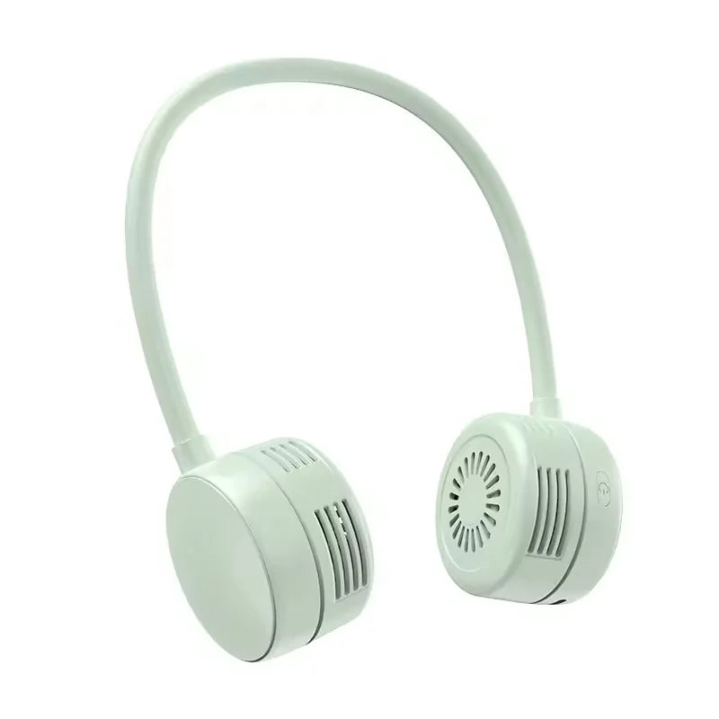 Neck-mounted fan - Foldable, silent, portable mini fan with 360-degree rotating airflow - Rechargeable hanging fan