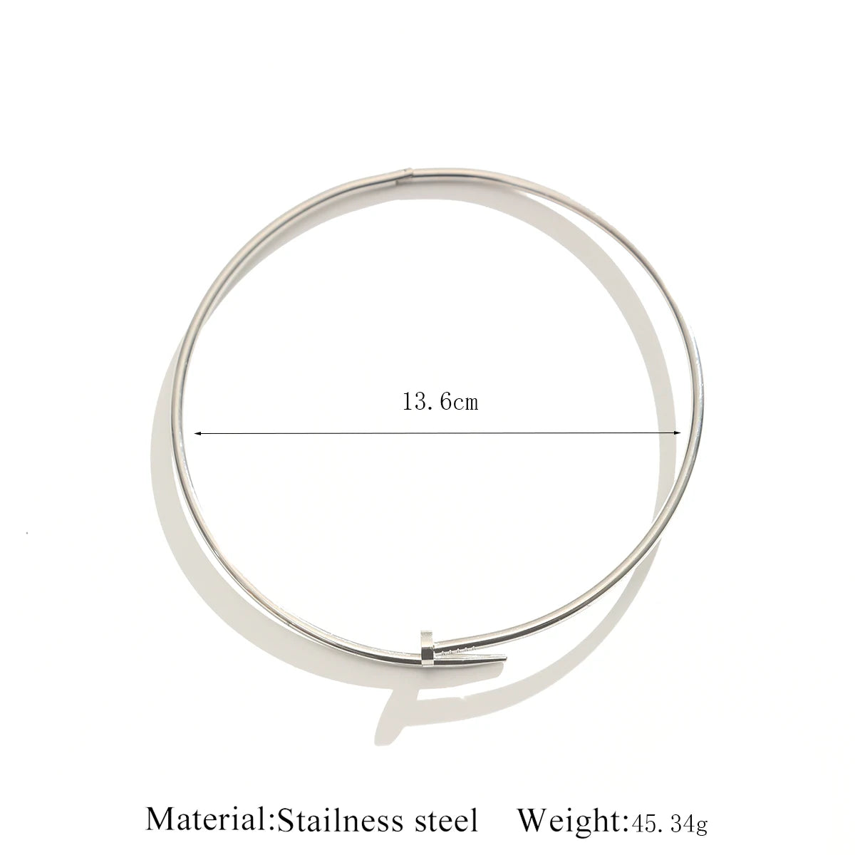 Necklace Cuff For Women, Open Collar Choker Torques Necklace Women Adjustable ,Simple Stainless Steel Jewelry Decoration Gifts
