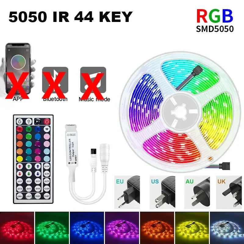 Led Strip 5 15 Meter 20M Led Strip Light Waterproof Rgb 12V 5050 2835 Ir Wifi Bluetooth Self-Adhesive Led Band Led Room Light