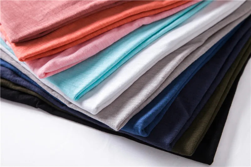 100% Cotton Men T-shirt V-neck Fashion Design Slim Fit Soild T-shirts Male Tops Tees Short Sleeve T Shirt O-neck for Men
