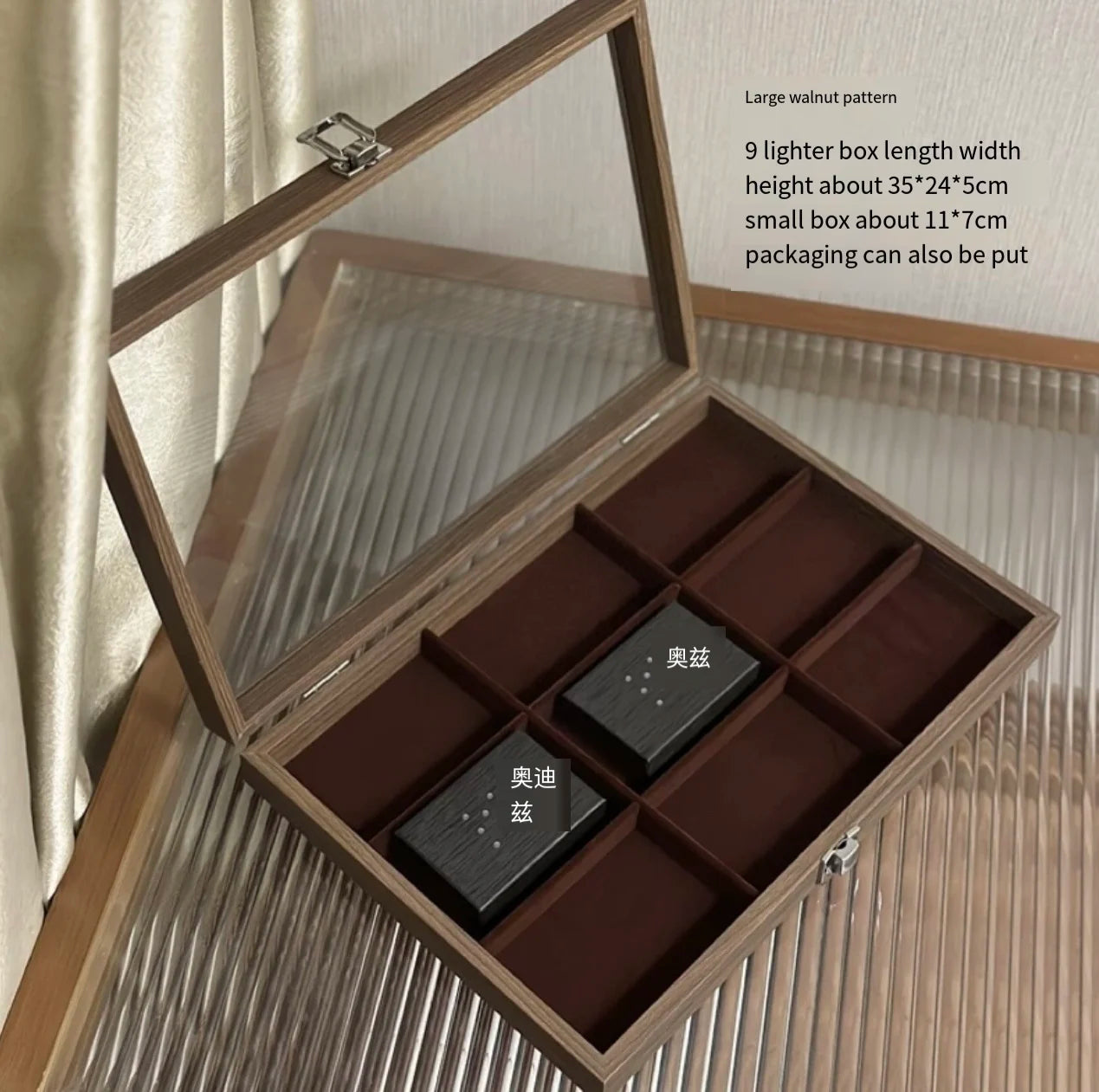 Lighter Storage Box Lighter Holder Display Box Windproof Lighter Display Stand Transparent With Lid Dustproof Large Capacity