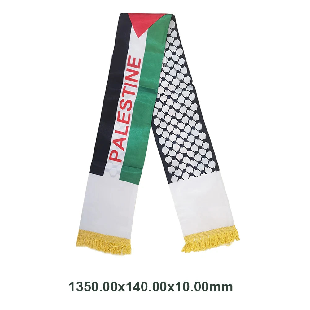 Palestine flag Custom Scarf palestine national day 14*130cm Scarf Printing Satin Palestinian Flag Scarf Dropshipping