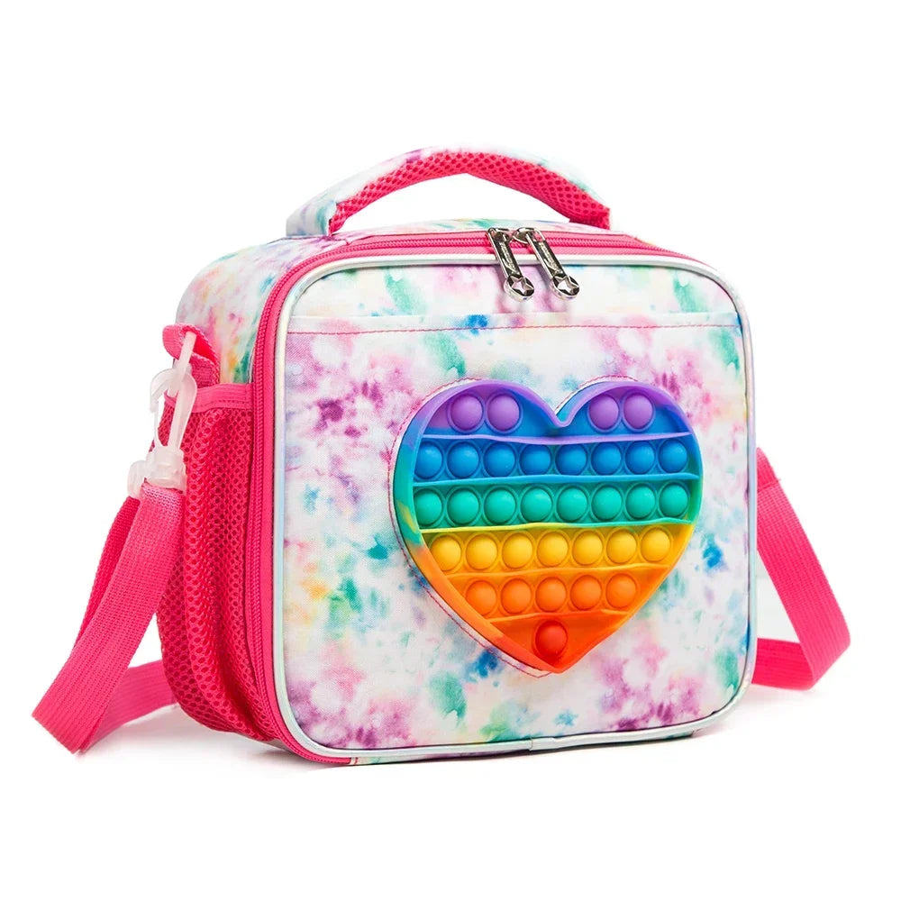 Primary School Lunch Bags for Children Complete Kit Handbags for Boys Lunch Box With Bottle Pockets Lunch Accesorios for Kids