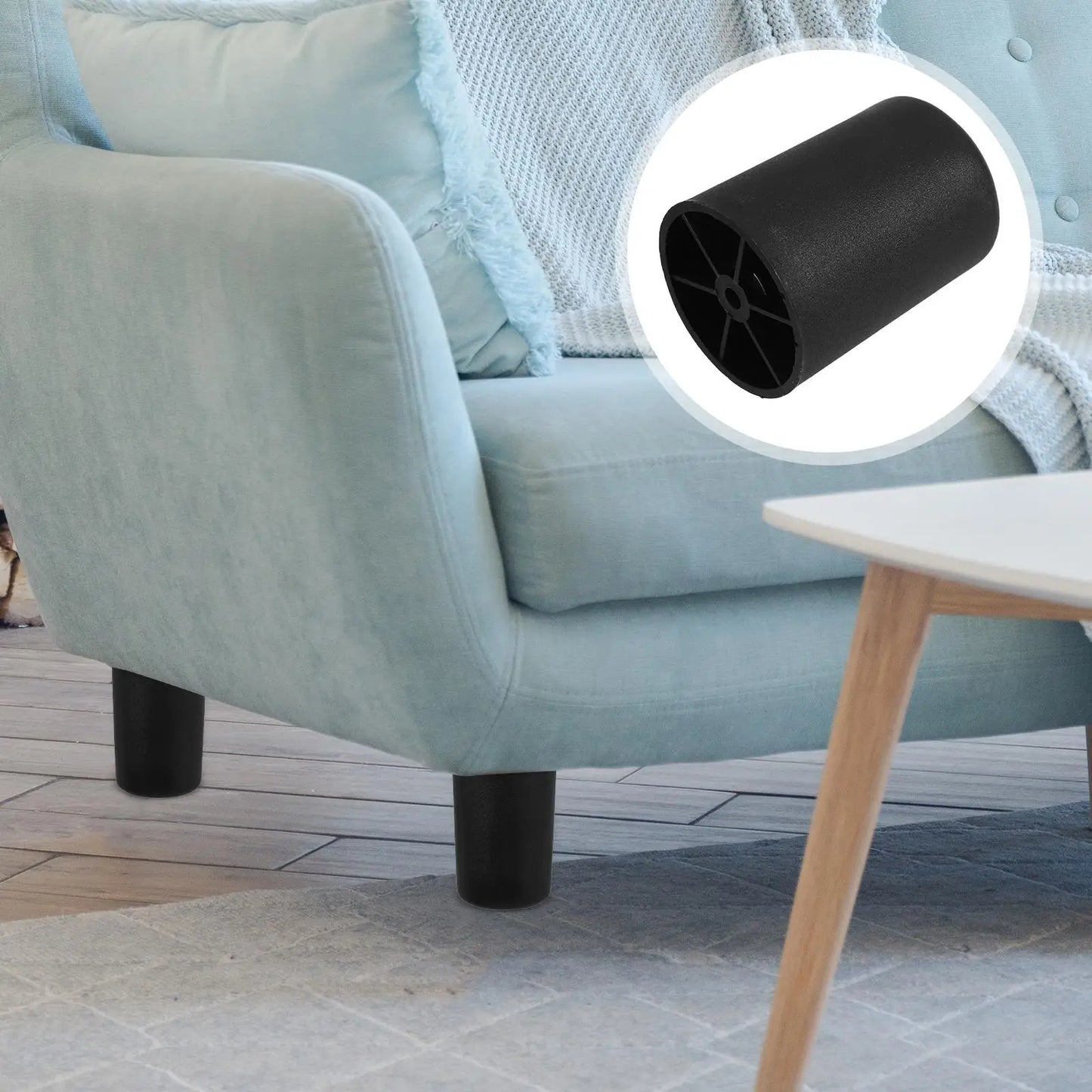4 Pcs 8cm Furniture Legs Black Plastic Replacement Sofa Table Cabinet Feet Stable Easy Stylish Versatile