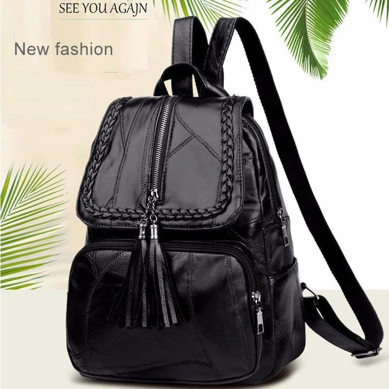 Women's Designer Backpack Casual Shoulder Bags For Women High Quality Leather Backpacks Female School Bags For Teenage Girls Sac