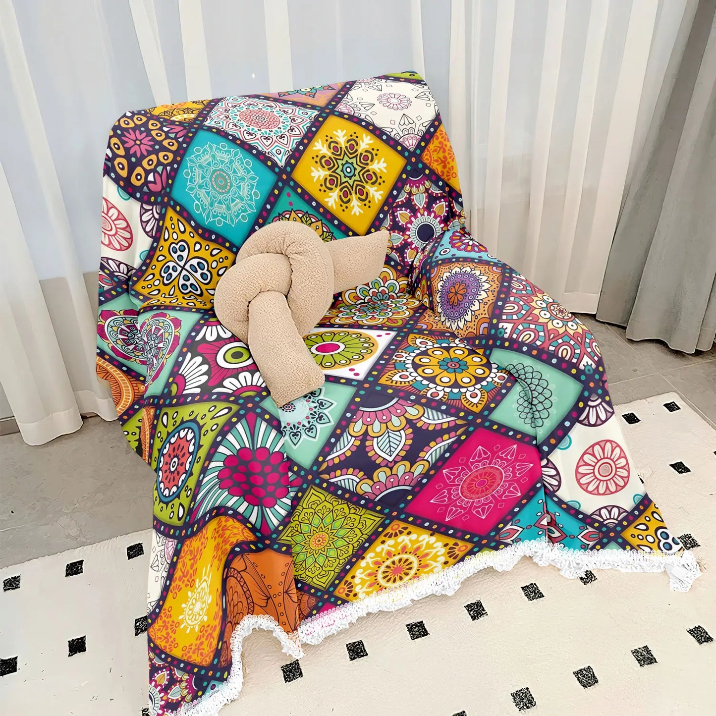 1/2/3/4seater Bohemian ethnic style decorative sofa cover four seasons home decoration sofa cover cloth washable sofa towel