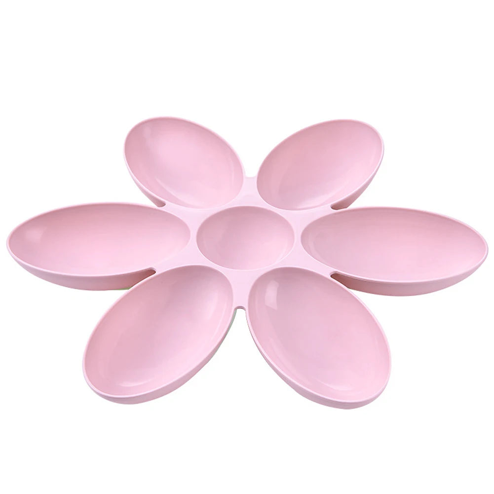 1 Pc Pet Dinner Plate 6-in-1 Pet Food Dog Bowl Anti-suffocation Flower-shaped Kitten Feeding Bowl Cat And Dog Automatic Feeder