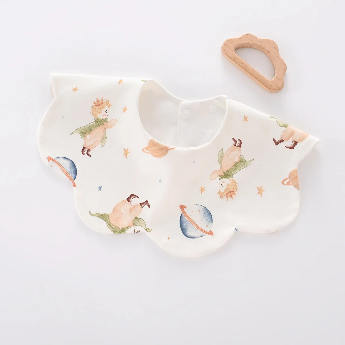 Baby Bib - 100% Cotton Waterproof Drool Cloth Newborn 360-Degree Extra-Large Absorbent Bib Feeding Bib
