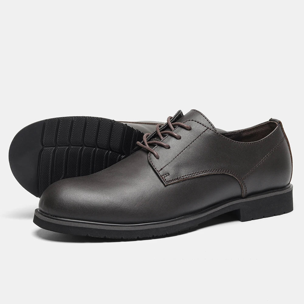 Genuine Leather Men Derby Shoes Ultralight Comfortable fashion Men Casual shoes Black Men Leather Shoes #KD6675