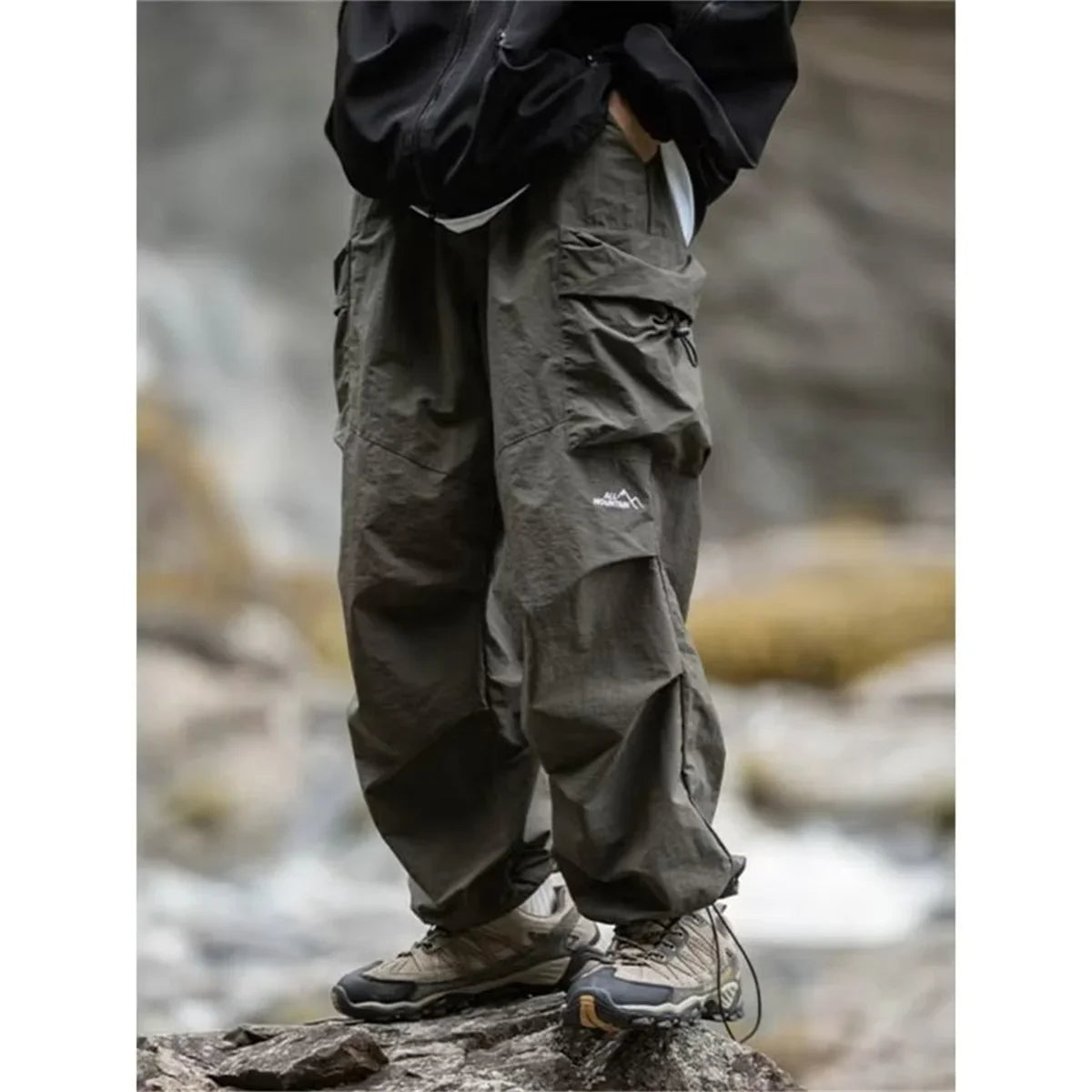 Men's Spring Autumn Japanese Style New Waterproof Hip Hop Mountaineering Pants Casual Harajuku Work Cargo Outwear Trend Pants