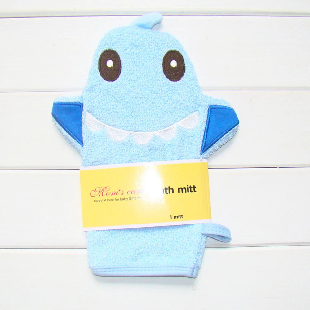 Baby Bath Mitt, Washcloths Gloves Designed in Nice Cute Animal Style,Cotton Towel Gentle Scrub for Baby Toddler Bath and Shower