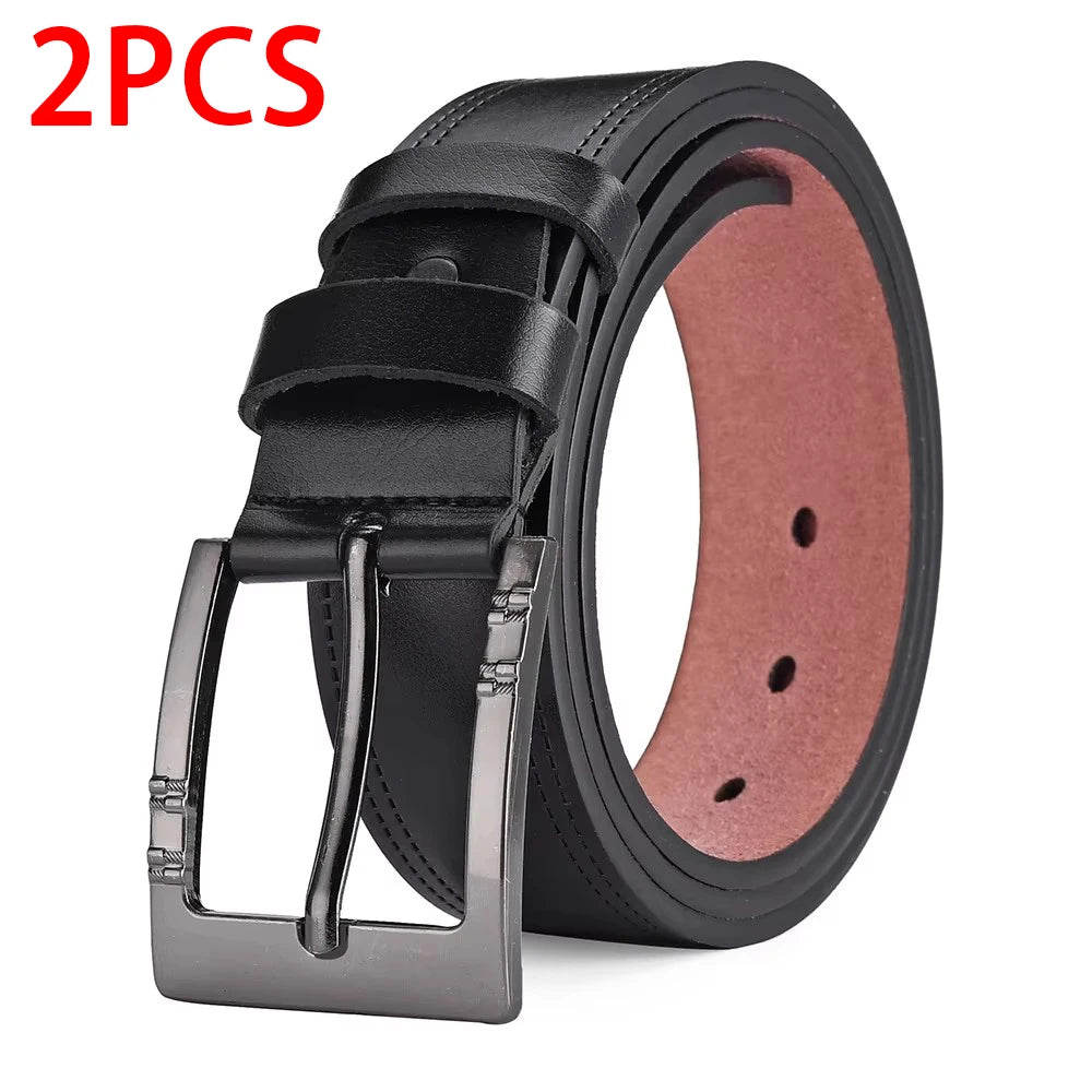 Genuine Leather For Men's High Quality Buckle Jeans Cowskin Casual Belts Business Cowboy Waistband Male Fashion Designer 2024New