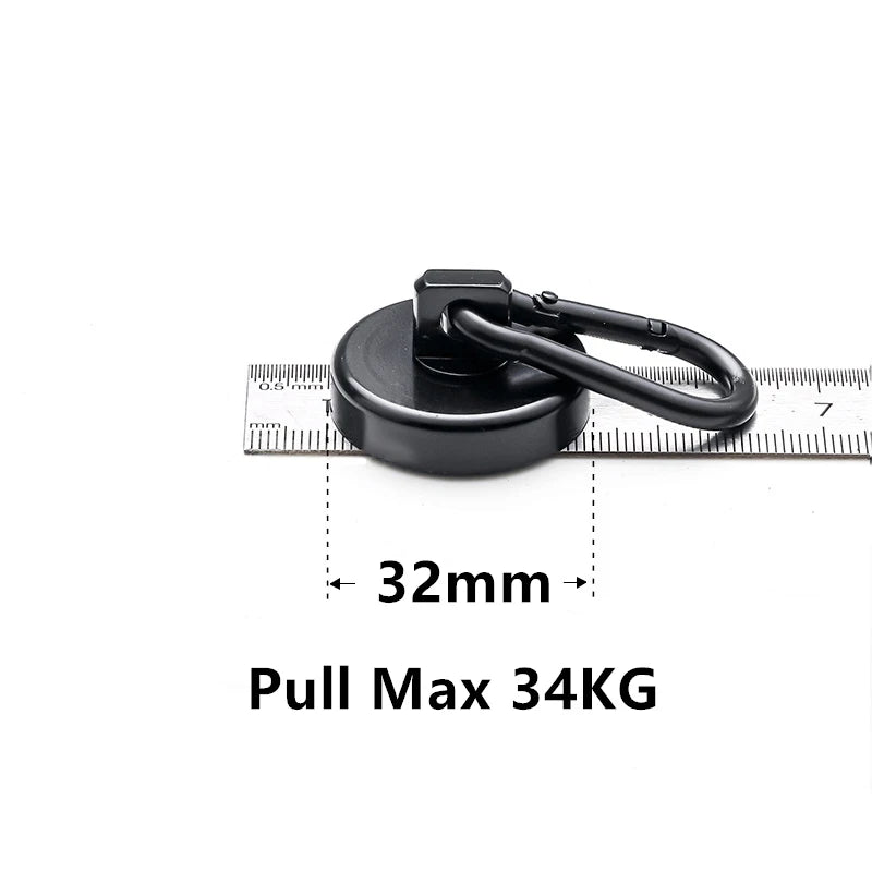 Strong Neodymium Magnetic Hooks 360°Rotation Carabiner Magnet Ring Keychain Hook for Home Refrigerator Kitchen Bathroom Hanging