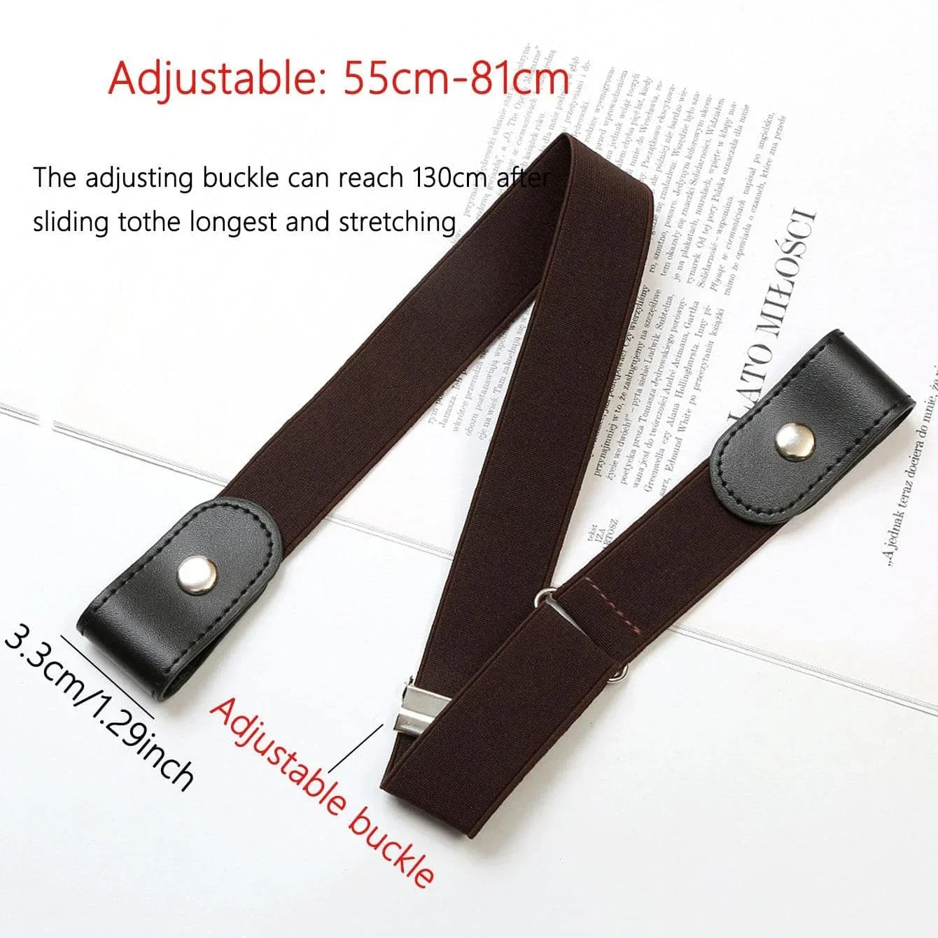 Buckle-Free Belt For Jean Pants,Dresses,No Buckle Stretch Elastic Waist Belt For Women/Men,No Bulge,No Hassle Waist Belt