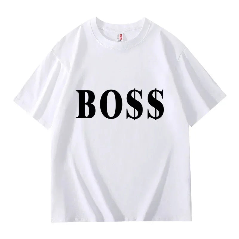 2025 Summer Men's 100% pure cotton T-shirt with letter prints, fashionable top, high-quality trendy casual short-sleeved