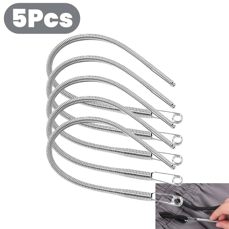 5/10/20PC Spring Drawstring Threader Clip Pants Hoodies Elastic Band Lace Cord Flexible Drawstring Thread DIY Sewing Accessories