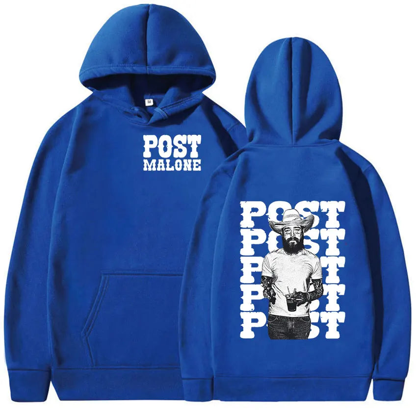 Rapper P-Posts M-Malones Graphic Hoodie Men's Hip Hop Retro Pullover Sweatshirt Man Casual Fashion Oversized Hoodies Streetwear