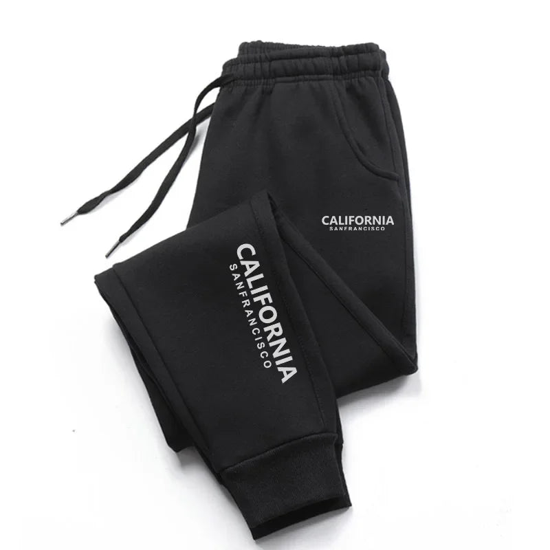 Men's Fashion Printed Long Pants for Autumn/Winter, Casual Sportswear Pants, Undergarment, Running and Fitness Training Pants