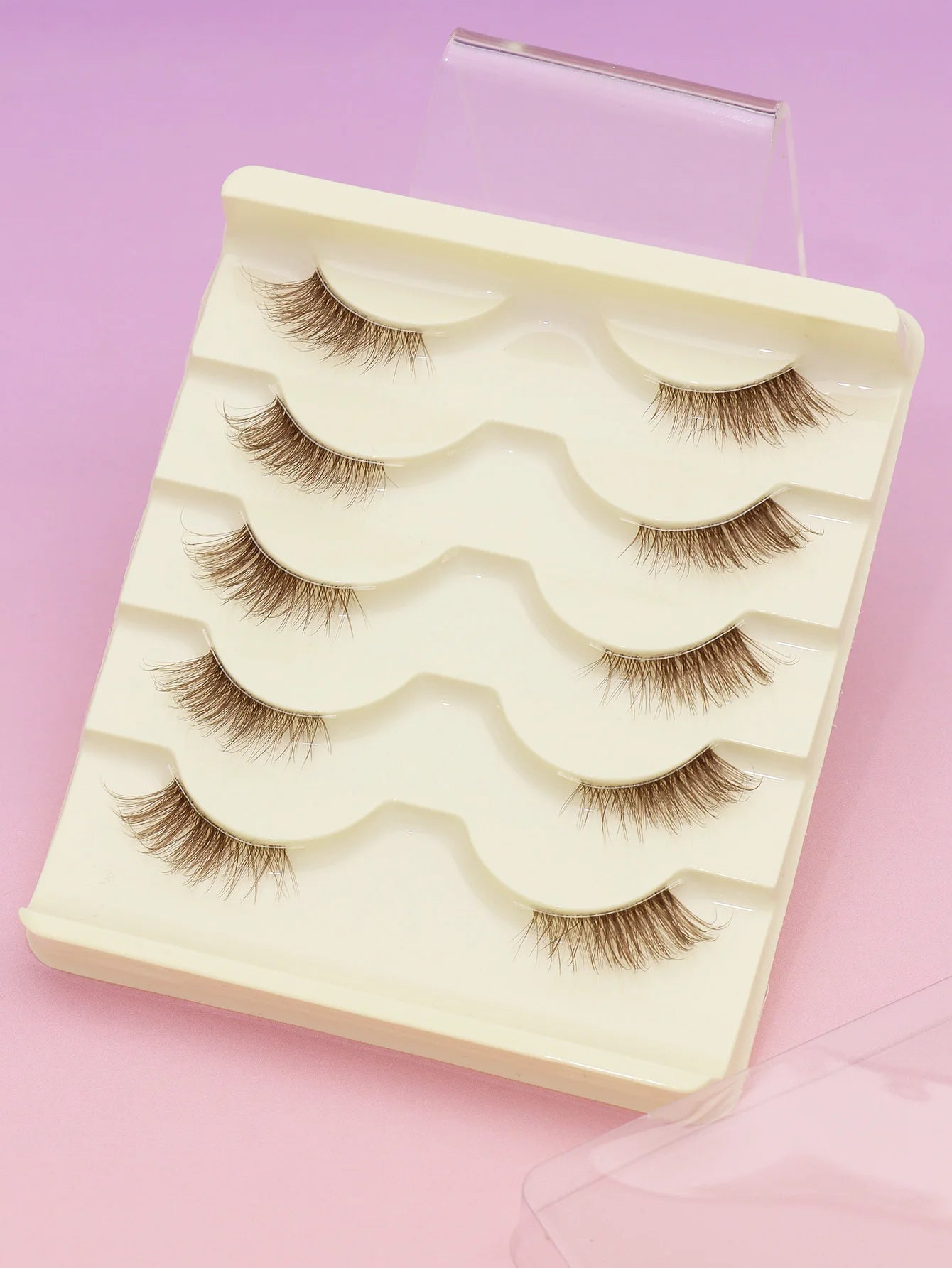 5/7/10 Pairs brown DIY Lashes Natural Clear Eyelash Volume Natural Eyelashes Soft Cross Cat Lashes Extended Outer Corner Eyelash